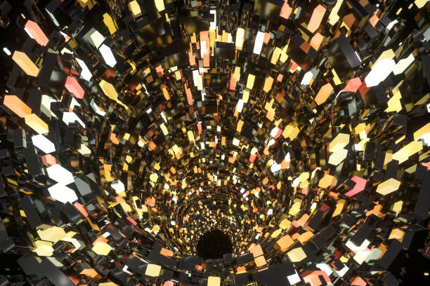 istock Tunnel made of blocks, technology background, 3d rendering. 1178445202