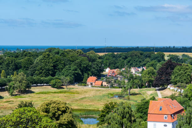 widok na miasto vordingborg w danii - cloud house blue danish culture zdjęcia i obrazy z banku zdjęć