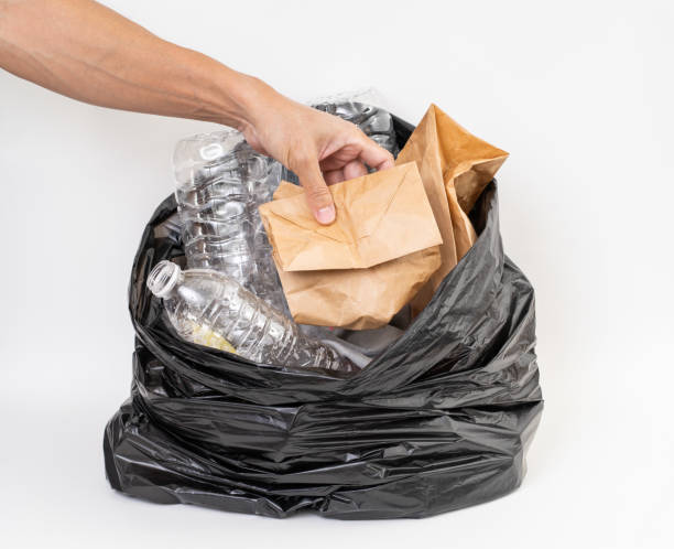 istock Trash bag with recycle garbage on white background 1178448168