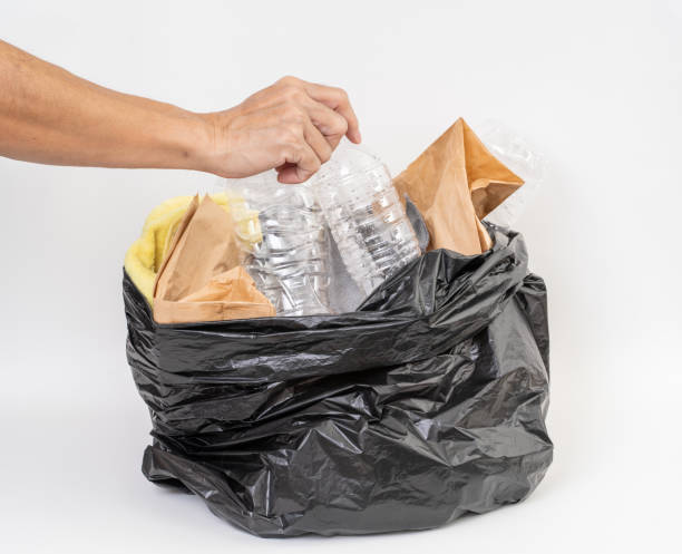 istock Trash bag with recycle garbage on white background 1178450374