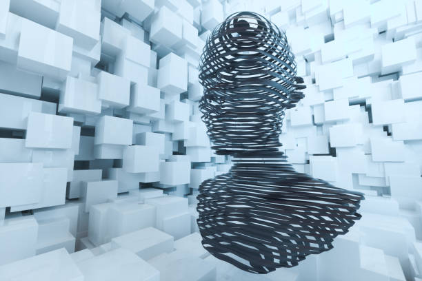 istock The head of the virtual robot with concepts of artificial intelligence, 3d rendering. 1178451573