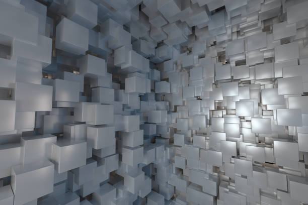 istock The room made of cubes, in three-dimensional space, 3d rendering. 1178452781