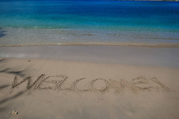 istock Welcome Written On Sand By Sea 1178453763