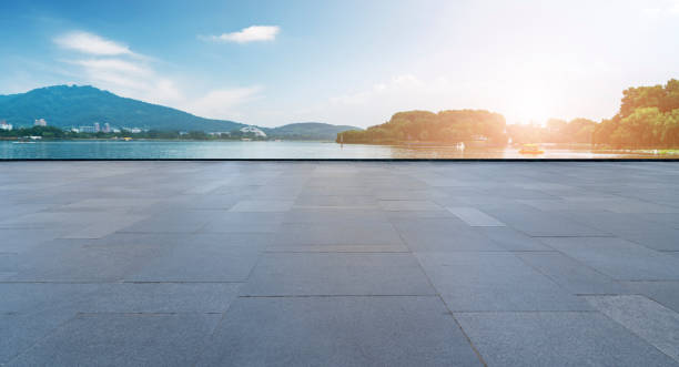 istock Skyline of road surface and urban architectural landscape 1178456557