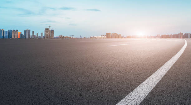 istock Skyline of road surface and urban architectural landscape 1178458271