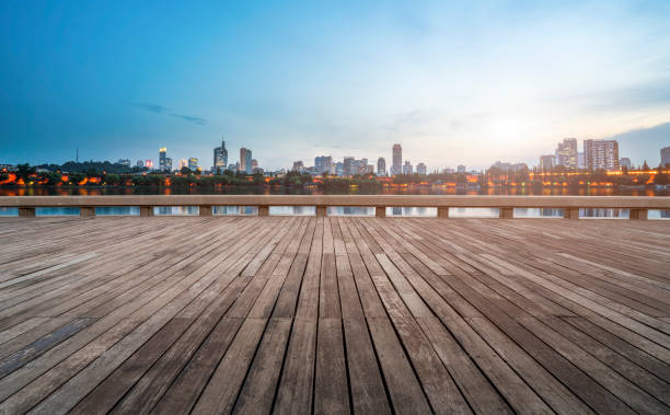 istock Skyline of road surface and urban architectural landscape 1178459304