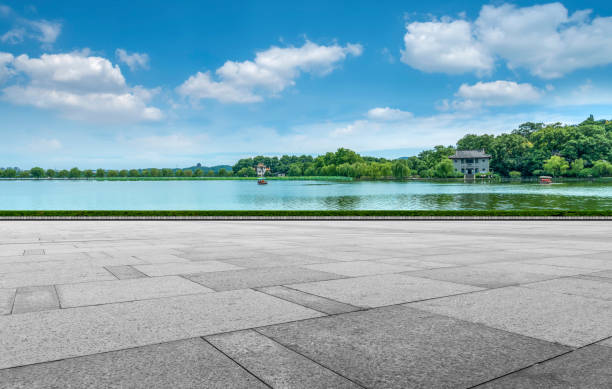 istock Skyline of road surface and urban architectural landscape 1178459329