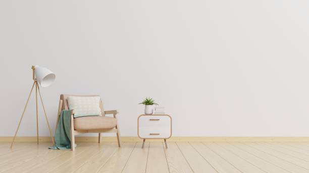 istock The interior has a armchair on empty white wall background. 1178459667