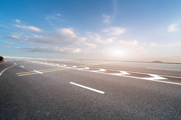 istock Skyline of road surface and urban architectural landscape 1178463300