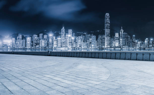 istock Skyline of road surface and urban architectural landscape 1178463391