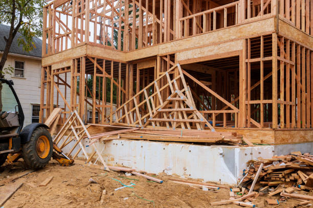 istock Exterior view construction new residential home. 1178464315