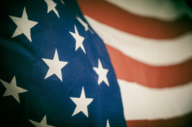 istock America flag waving with the wind for memorial day. 1178466095