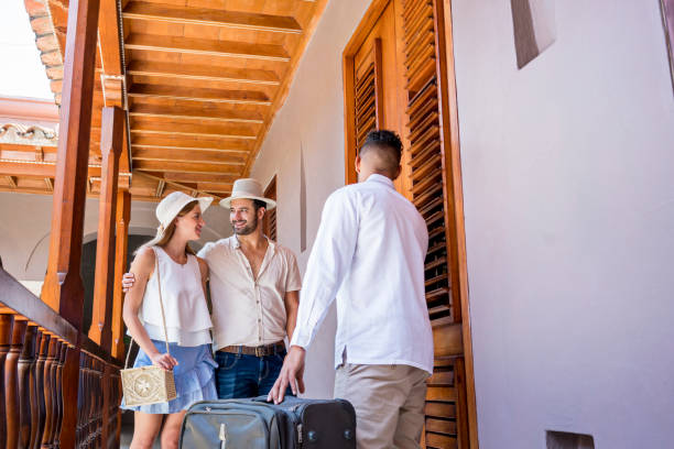 istock Couple arriving the hotel room 1178481027