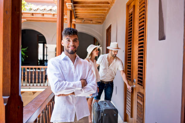 istock Man works in hotel 1178483179