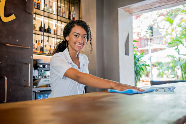 istock Woman works in hotel 1178483303