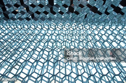 istock The glasses wall and the mirror ceiling in Harpa concert hall , Iceland. 1178486775