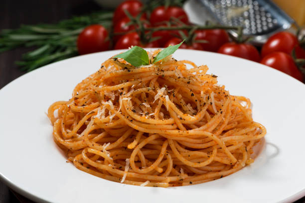 istock Spaghetti with tomato sauce, closeup 1178488940