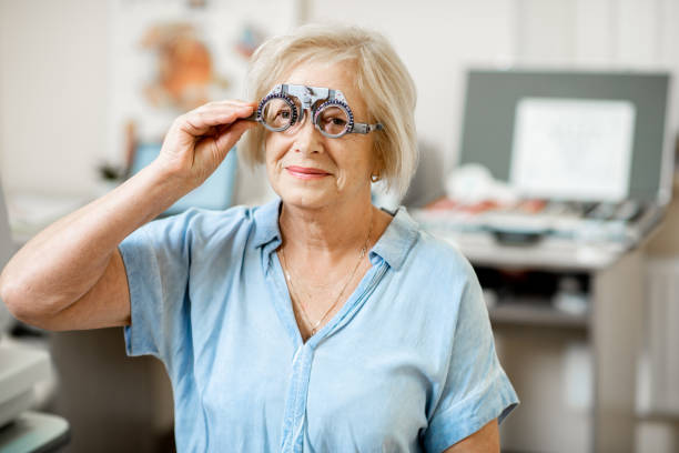 istock Senior woman checking vision 1178489472