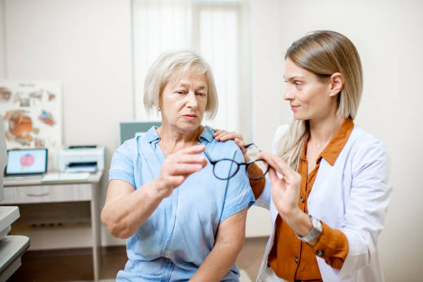 istock Ophthalmologist with senior patient in the office 1178489770