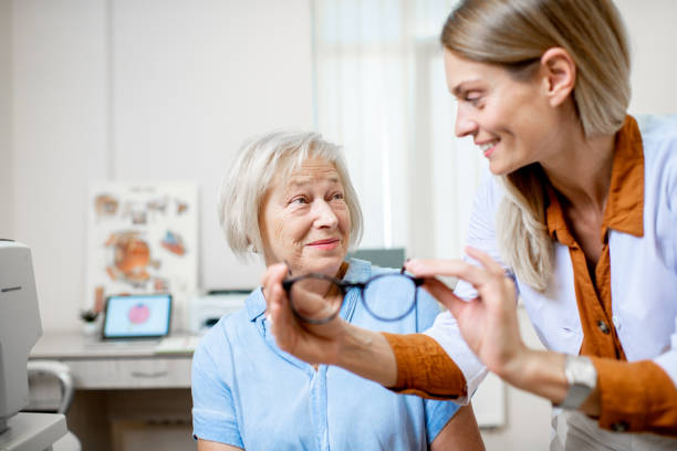 istock Ophthalmologist with senior patient in the office 1178489771