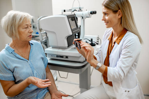 istock Ophthalmologist with senior patient in the office 1178489806