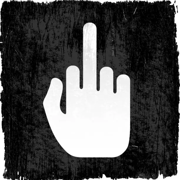 Vector illustration of middle finger on royalty free vector Background