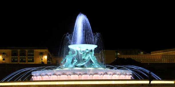 istock Triton Fountain in Valletta at night 1178490826