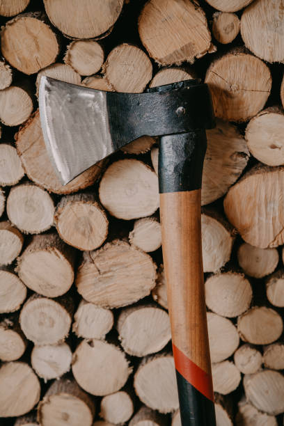 istock Broom stands in front of chopped wood 1178490967