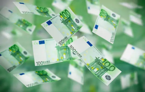 Photo of Flying Banknotes 100 Euro