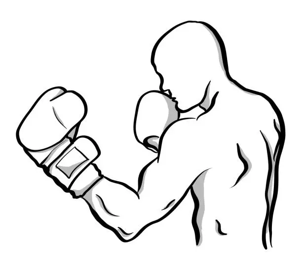 Vector illustration of Boxer Sketch Drawing
