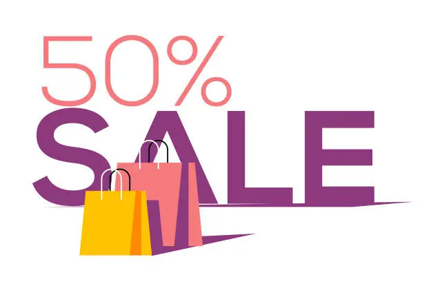 Vector illustration of Fifty percent Sale