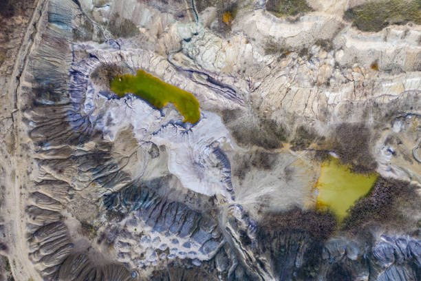 istock Aerial shot of opencast mine lake 1178498626