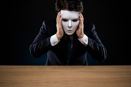 Businessman with mask