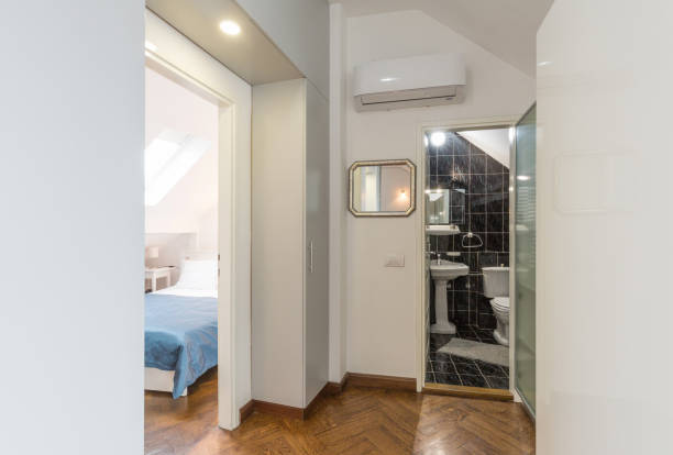 istock Apartment interior, corridor with a view to a bedroom and bathroom 1178502071