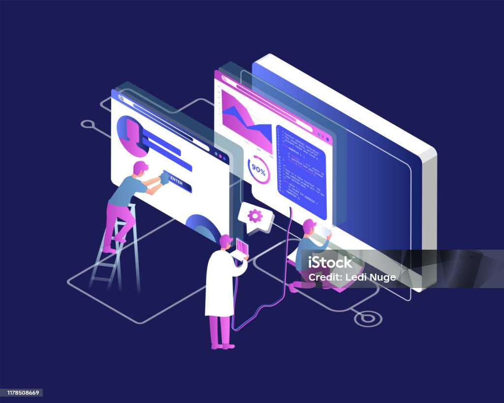 Isometric Programming And Coding Technologies Scientist Programmer ...