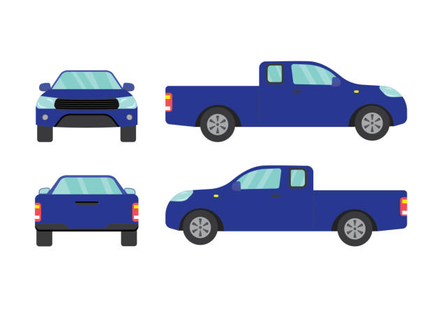 istock Set of blue pickup truck on white background,vector illustration 1178508679