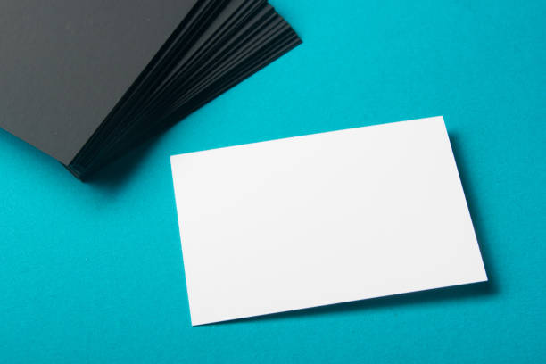 istock Business cards blank. Mockup on color background. Flat Lay. copy space for text 1178513026