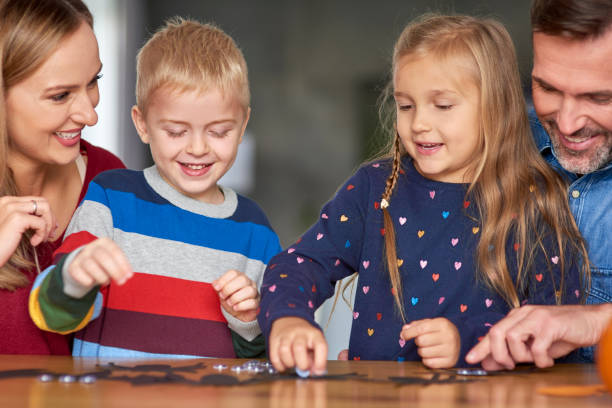 istock Happy family spending halloween together 1178517628