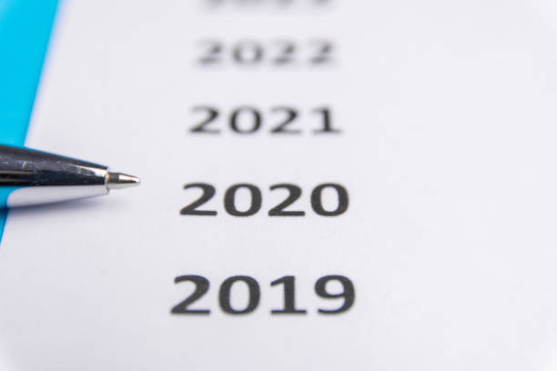 istock List of recent years on white paper. Pen points at 2020. Copy Space 1178518879