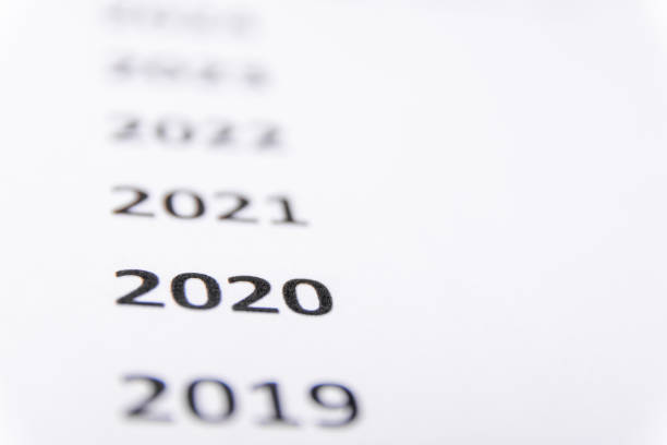 istock List of recent years on white paper. Focus on 2020. Copy Space 1178519474