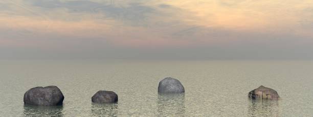 istock Meditation and stone landscape orange - 3D rendering 1178521742