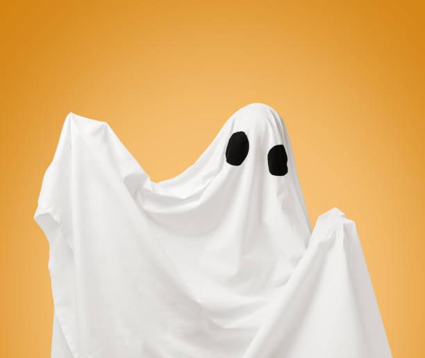 istock Cute white ghost on Halloween holiday. 1178521771