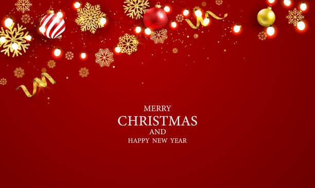 istock Christmas Party Poster and Happy New Year red background. 1178521782