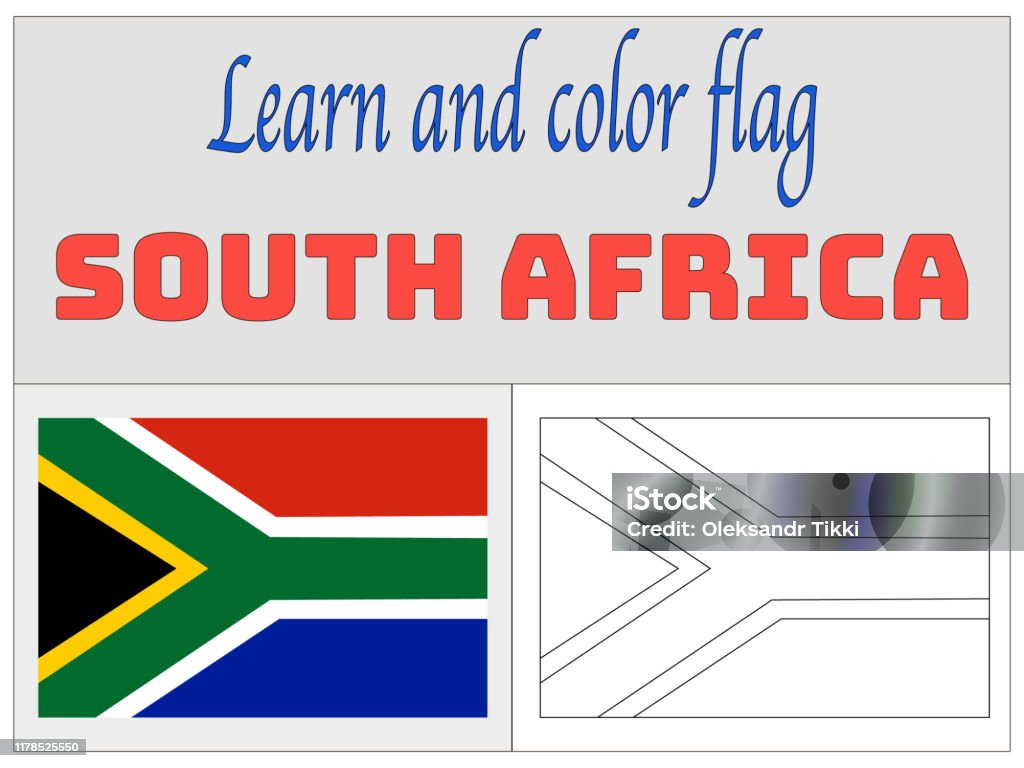 Drapeau Afrique Du Sud à Colorier Afrique Du Sud Drapeau National Coloriage Book For Education And Learning Couleurs Originales Et La Proportion Illustration Simple De Vecteur De Lensemble De Drapeau De Pays Vecteurs libres de droits et plus