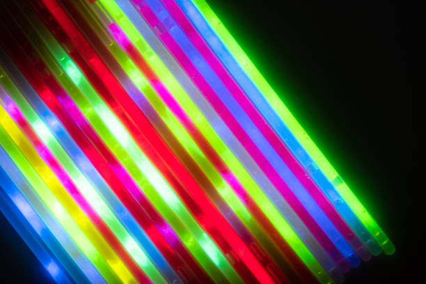 many glow stick shinny with dark background
