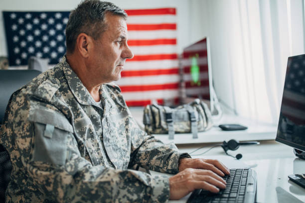 istock American soldier in office 1178527459