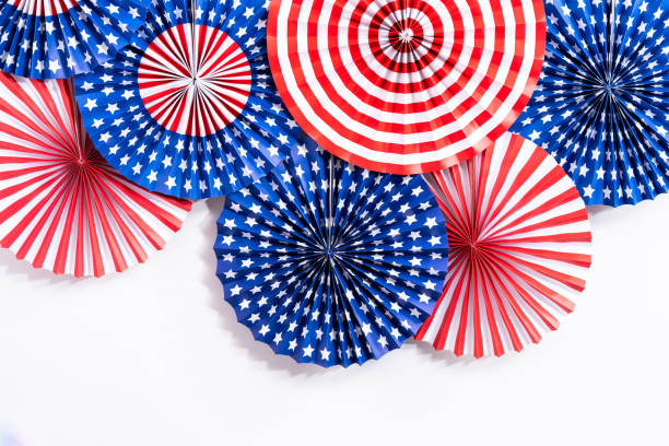 istock Red, white, and blue paper fans 1178528584