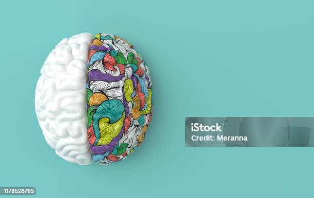 3d Brain Rendering Illustration Template Background The Concept Of Intelligence Brainstorm Creative Idea Human Mind Artificial Intelligence Stock Photo - Download Image Now