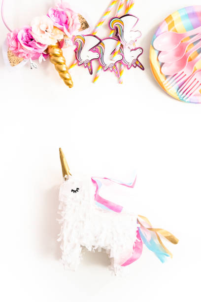 istock Objects for unicorn themed kids birthday party 1178529554