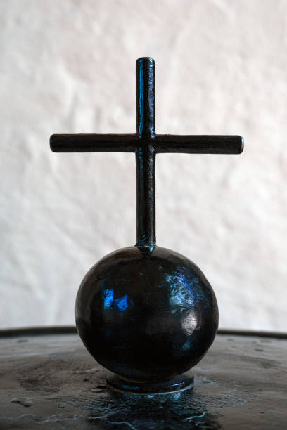 istock Cross on a ball made of metal 1178533343